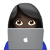 👩🏿‍💻 woman technologist: dark skin tone display on Apple